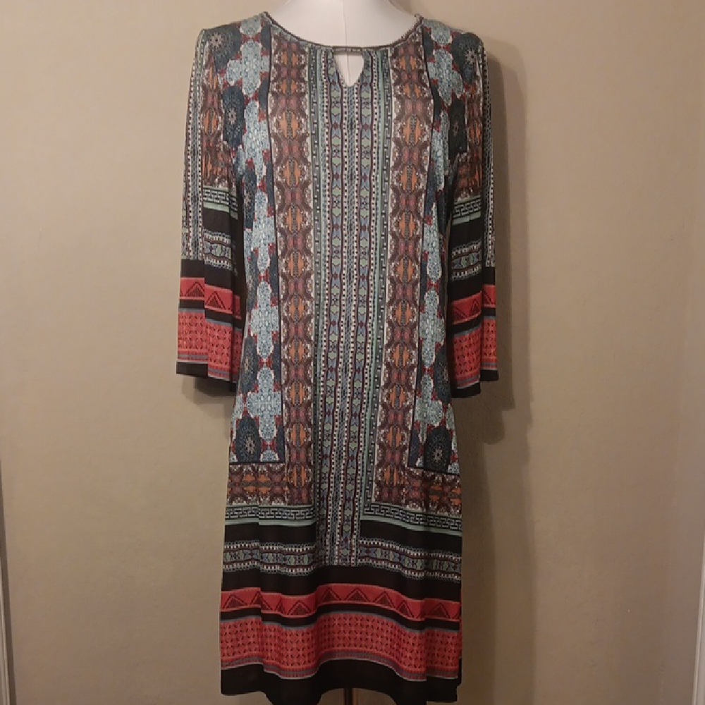 5th & Love Soft Multicolor 3/4 Long Sleeve Dress